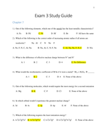 Chemistry 1201 Exam 3 Practice Problems