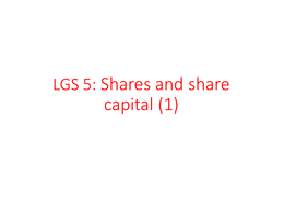 Shares and share capital