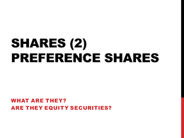 Shares - Preference Shares