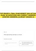 TOP DRIVER IL FINAL EXAM NEWEST 2024 ACTUAL EXAM 100 QUESTIONS AND CORRECT ANSWERS &lpar;VERIFIED ANSWERS&rpar; &vert;ALREADY GRADED A&plus;
