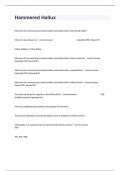 Hammered Hallux Practice Exam Study Actual Questions And Complete Answers&period;