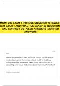 MGMT 200 EXAM 1 &lpar;PURDUE UNIVERSITY&rpar; NEWEST 2024 EXAM 1 AND PRACTICE EXAM 120 QUESTIONS AND CORRECT DETAILED ANSWERS &lpar;VERIFIED ANSWERS&rpar;