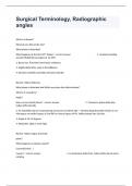 Surgical Terminology&comma; Radiographic angles Actual Exam Questions With Well Elaborated Answers&period;