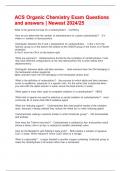 ACS Organic Chemistry Exam Questions and answers &vert; Newest 2024&sol;25