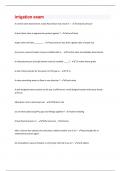 Irrigation Exam And Accurate answers