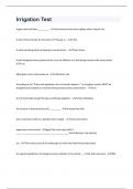 Irrigation Test and Accurate Answers