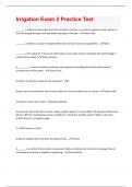 Irrigation Exam 2 Practice Test With Answers
