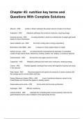 Chapter 45&colon; nutrition key terms and Questions With Complete Solutions