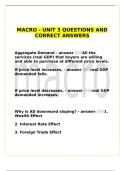 MACRO - UNIT 3 QUESTIONS AND CORRECT ANSWERS