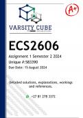 ECS2606 Assignment 1 &lpar;DETAILED ANSWERS&rpar; Semester 2 2024 - DISTINCTION GUARANTEED