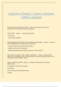 Logistics Exam 2 &lpar;sure solution&period; 100&percnt; correct&rpar;