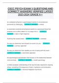 CSCC PSYCH EXAM 3 QUESTIONS AND CORRECT ANSWERS VERIFIED LATEST 2023-2024 GRADE A &plus;