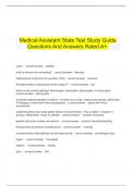  Medical Assistant State Test Study Guide Questions And Answers Rated A&plus;&period;