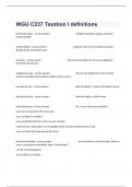 WGU C237 Taxation I definitions Assessment Test Actual Questions And Complete Answers&period;