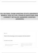CIS 105 FINAL EXAM &lpar;ARIZONA STATE UNIVERSITY&rpar; NEWEST 2024 ACTUAL EXAM 50 QUESTIONS AND CORRECT DETAILED ANSWERS &lpar;VERIFIED ANSWERS&rpar;