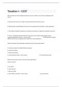 Taxation I - C237 Research Study Questions And Correct Detailed Answers Graded A&plus;&period;