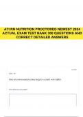 ATI RN NUTRITION PROCTORED NEWEST 2024 ACTUAL EXAM TEST BANK 300 QUESTIONS AND CORRECT DETAILED ANSWERS 