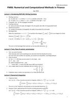 Revision Notes FM06 Numerical and Computational Methods in Finance