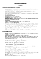 Revision Notes FM04 Stochastic Analysis