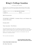 exam paper 2015 FM07 Interest Rate and Foreign Exchange Dynamics