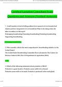 Certified Lactation Consultant Exam Questions and Answers &lpar;Verified Answers&rpar;