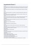 Investments Exam 2 questions and answers 2024 latest update graded A&plus;