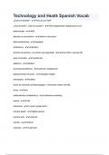 Technology and Health Spanish Vocab questions and answers 2024 latest update graded A&plus;