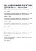 SPA-101-02-2104  ELEMENTARY SPANISH I 09-12-21 Section 1 Grammer Quiz questions and answers 2024 latest update graded A&plus;
