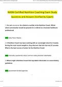 NASM Certified Nutrition Coaching Exam Questions and Answers &lpar;Verified by Expert