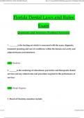FLORIDA DENTAL LAWS AND RULES EXAM Questions and Answers Updated &lpar;Verified Answers&rpar;