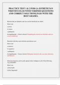 PRACTICE TEST 1 & 2 FOR GA ESTHETICIAN  WRITTEN EXAM WITH VERIFIED QUESTIONS  AND CORRECT SOLUTIONS 2024&vert; PASS WITH THE  BEST GRADES&period;