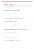 CHEM 134 Final questions with 100&percnt; accurate answers