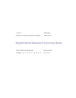 Experimental Research Book Summary 2017 - Book author: Mark R. Leary