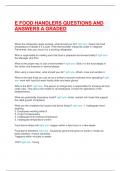  E FOOD HANDLERS QUESTIONS AND ANSWERS A GRADED