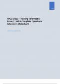 WGU D220 &ndash; Nursing Informatics Exam &vert;&vert; With Complete Questions &Answers &lpar;Rated A&plus;&rpar;