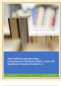WGU D220 Nursing Informatics Comprehensive Final Exam &lpar;2024&rpar; &vert;&vert; Over 250 Questions & Answers &lpar;Graded A&plus;&plus;&rpar;