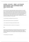 LEWIS - EXAM 3 - MISC&period; ACCURATE QUESTIONS AND ANSWERS WITH SOLUTIONS 2024