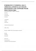 EMERGENCY NURSING&colon; DAY 3 &lpar;MISCELLANEOUS&rpar; ACCURATE QUESTIONS AND ANSWERS WITH SOLUTIONS 2024