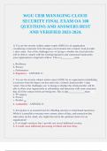 WGU C838 Managing Cloud Security&period; QUESTIONS AND ANSWERS&period; GRADED A&plus;