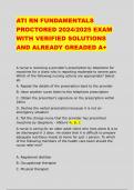 ATI RN FUNDAMENTALS  PROCTORED 2024&sol;2025 EXAM  WITH VERIFIED SOLUTIONS  AND ALREADY GRADED A&plus;
