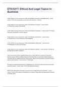 ETH&sol;321T&colon; Ethical And Legal Topics In Business fully solved