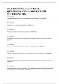 NA CHAPTER 13 ACCURATE QUESTIONS AND ANSWERS WITH SOLUTIONS 2024
