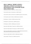 BNS CARDIAC MEDICATIONS &ndash; MISCELLANEOUS ACCURATE QUESTIONS AND ANSWERS WITH SOLUTIONS 2024
