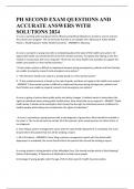 PH SECOND EXAM QUESTIONS AND ACCURATE ANSWERS WITH SOLUTIONS 2024