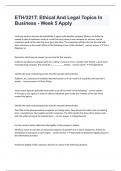 ETH&sol;321T&colon; Ethical And Legal Topics In Business - Week 5 Apply fully solved
