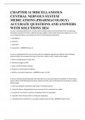 CHAPTER 14 MISCELLANEOUS CENTRAL NERVOUS SYSTEM MEDICATIONS &lpar;PHARMACOLOGY&rpar; ACCURATE QUESTIONS AND ANSWERS WITH SOLUTIONS 2024