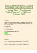 Exam 1 & Exam 2&colon; NSG300 &sol; NSG 300 &lpar;Latest 2024 &sol; 2025 Updates STUDY BUNDLE WITH COMPLETE SOLUTIONS&rpar; Foundations of Nursing Exam &vert; Questions and Verified Answers &vert; 100&percnt; Correct &vert; Grade A - GCU