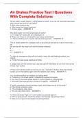 Air Brakes Practice Test I Questions With Complete Solutions