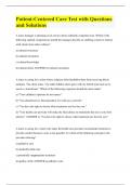 Patient-Centered Care Test with Questions and Solutions