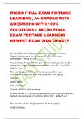 MICRO FINAL EXAM PORTAGE  LEARNING&comma; A&plus; GRADED WITH  QUESTIONS WITH 100&percnt;  SOLUTIONS &sol;&sol; MICRO FINAL  EXAM PORTAGE LEARNING NEWEST EXAM 2024 UPDATE